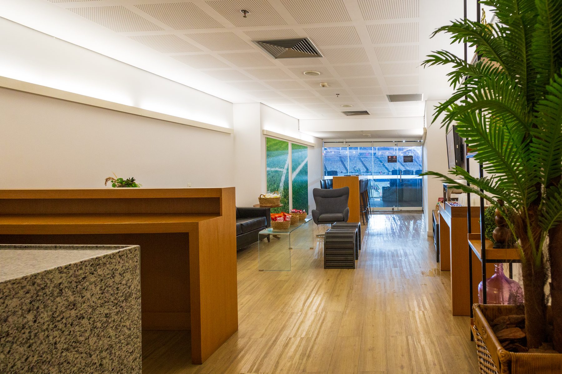 Lounge interno do camarote